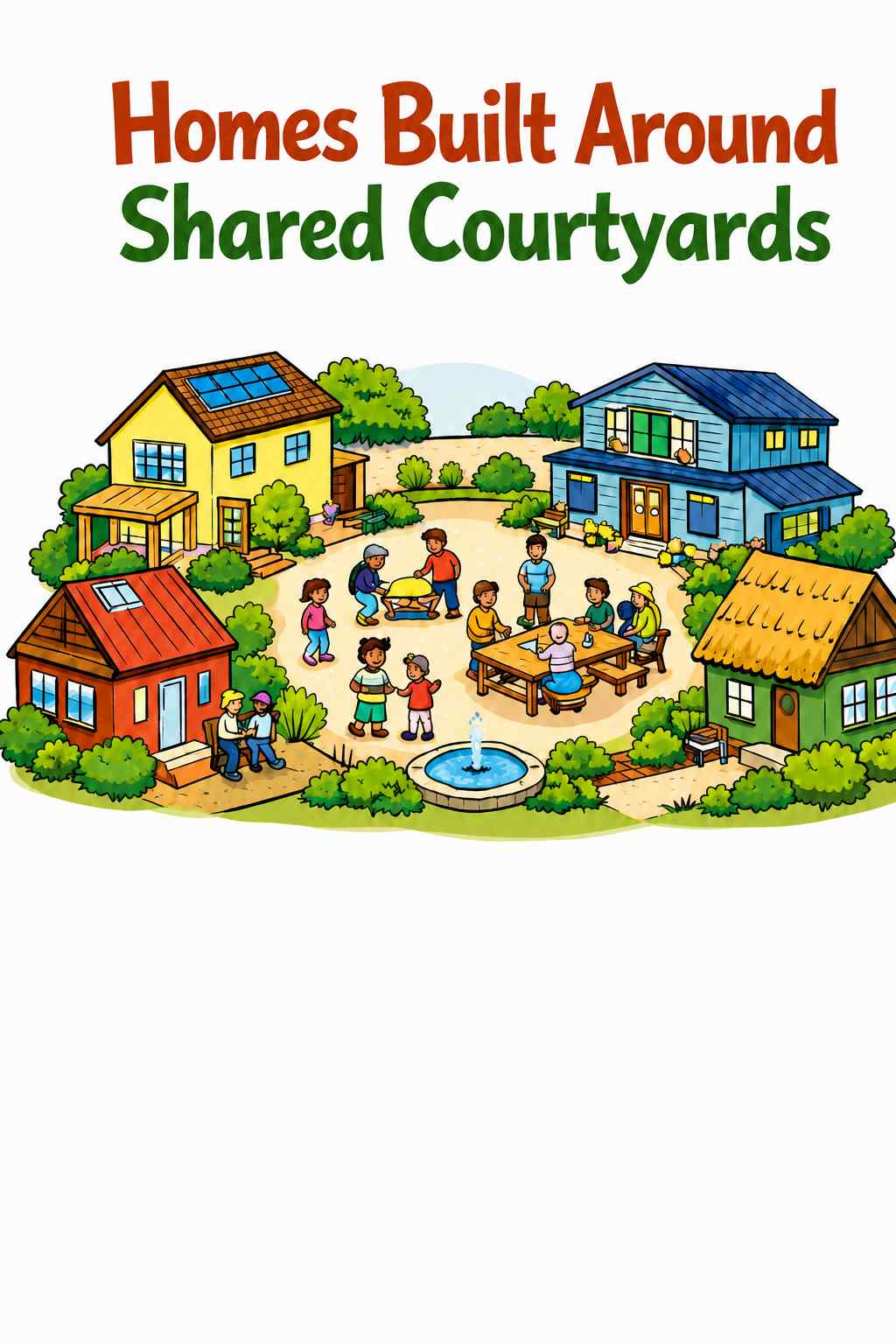 Front cover of Homes Built Around Shared Courtyards by Kidlet