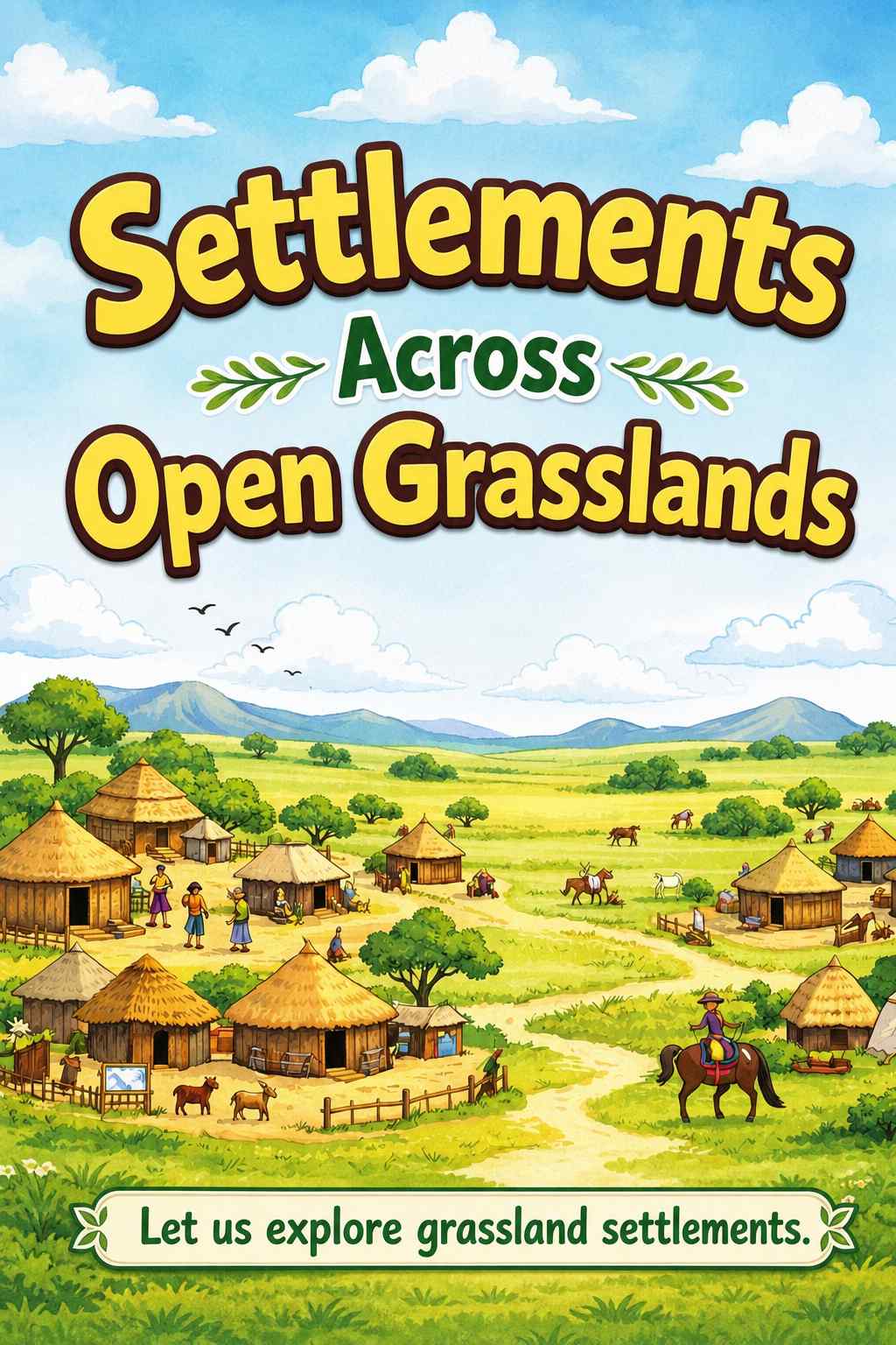 Front cover of Settlements Across Open Grasslands by Kidlet